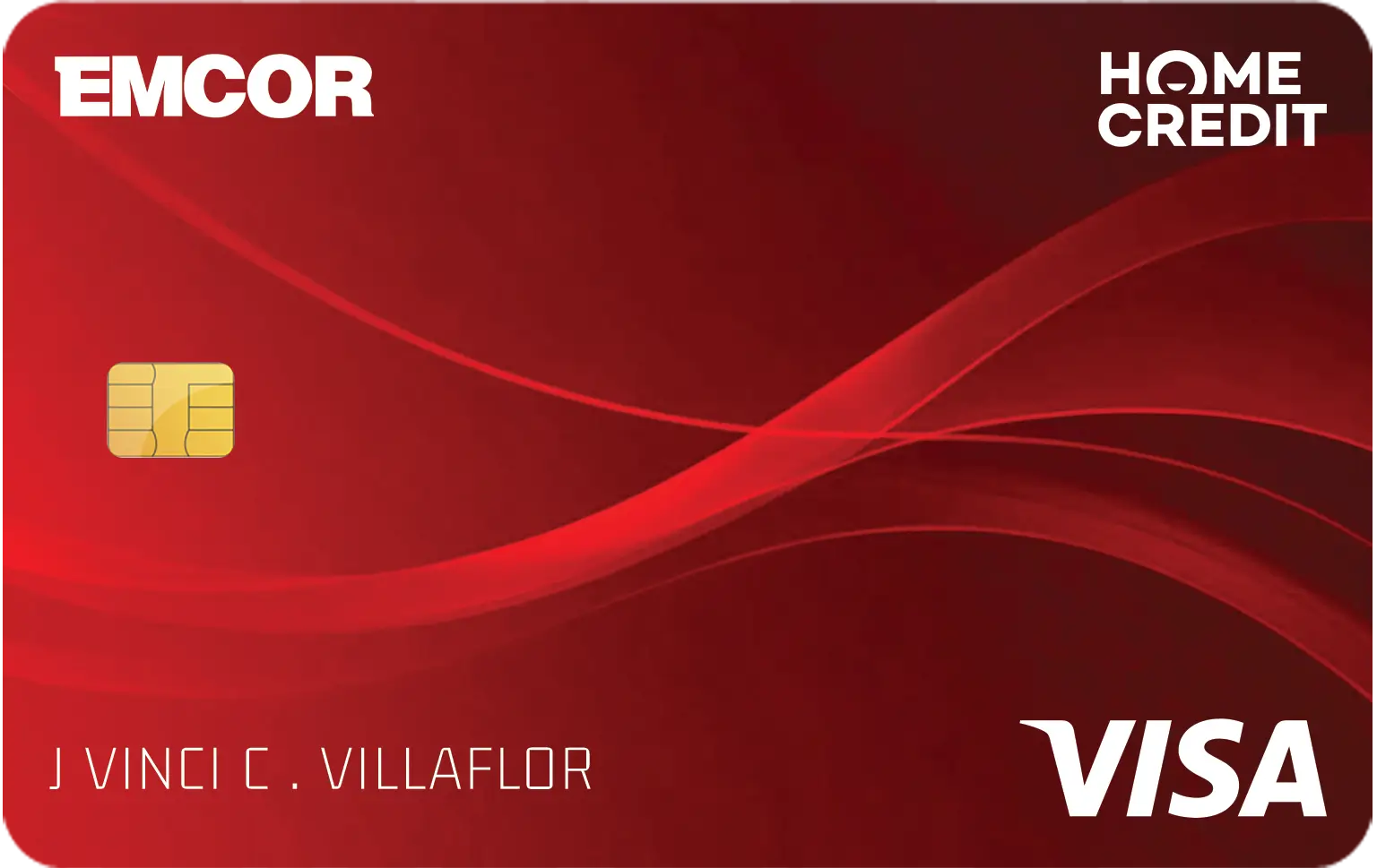 EMCOR Home Credit Visa card in red