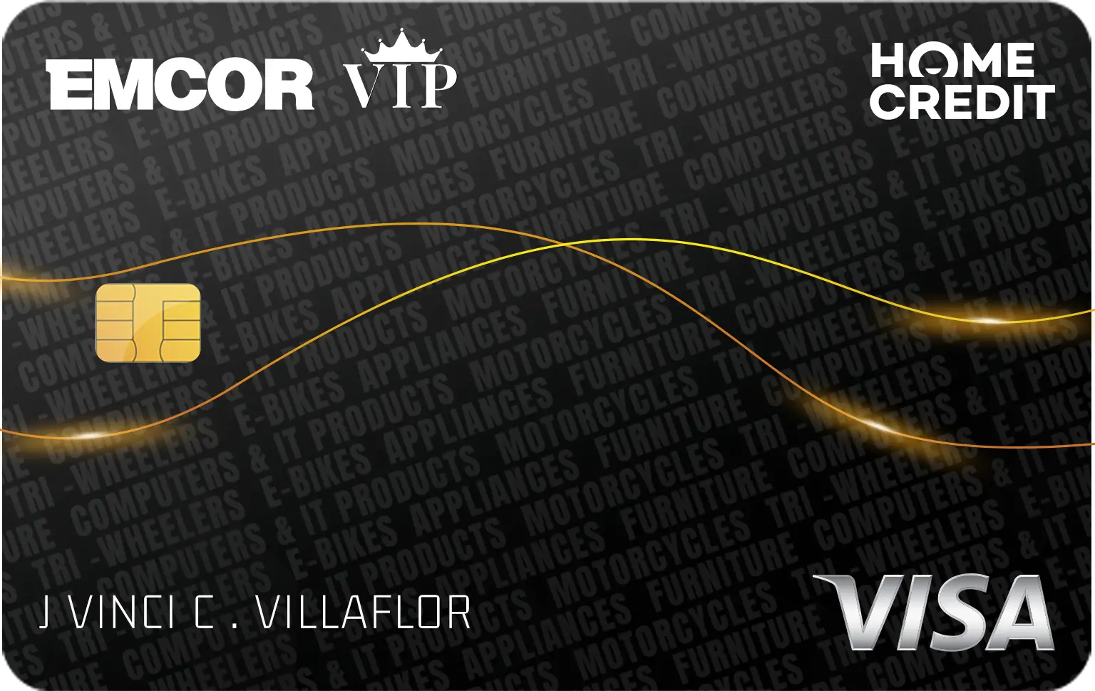 EMCOR VIP Home Credit Visa card in black