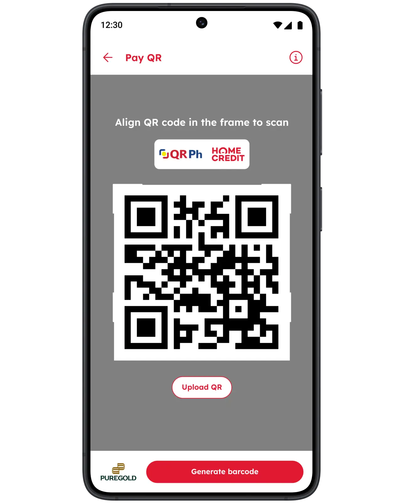 Upload QR in Home Credit App